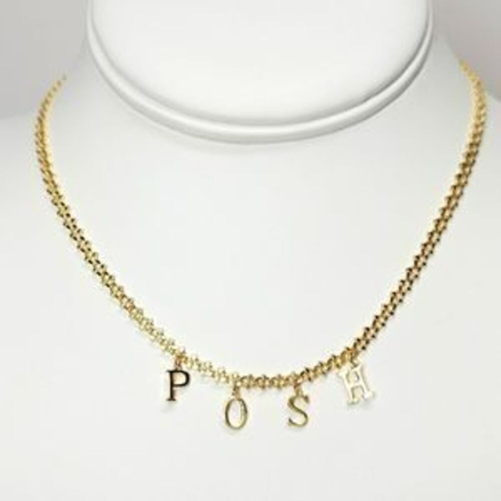 NWT 18K Gold Plated POSH Charms Choker Necklace